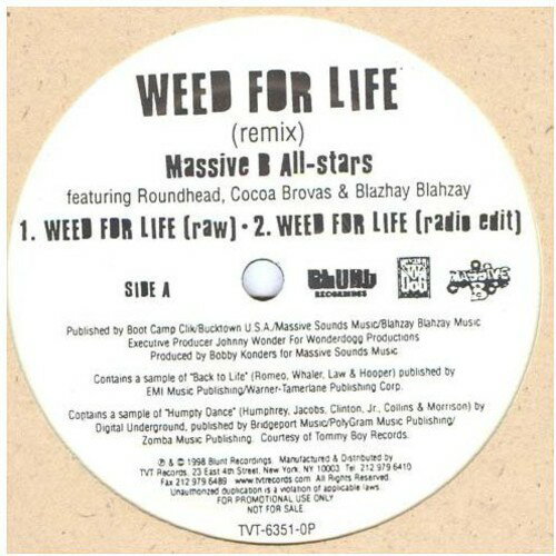UPC 0016581635104 Weed for Life (12 inch Analog) / Massive B Allstars CD・DVD 画像