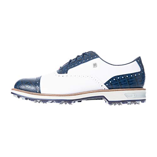 UPC 0084984651137 フットジョイ｜FootJoy 26.5cm メンズ ゴルフシューズ ドライジョイズ プレミア ターロウ レース DRYJOYS PREMIERE TARLOW Lace 3E ホワイト×ネイビー 53929W スポーツ・アウトドア 画像