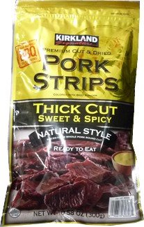 UPC 0096619606061 kirkland 厚切り ポークジャーキー 大容量   ポークストリップス pork stri ペット・ペットグッズ 画像