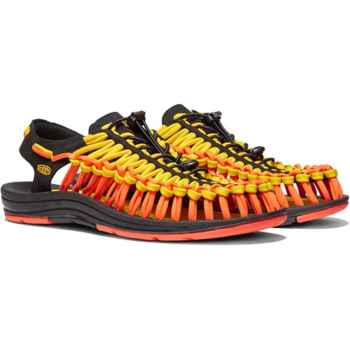 UPC 0191190302613 キーン KEEN メンズ サンダル ユニーク フラット UNEEK FLAT Vibrant Yellow/Flame 1020796 靴 画像