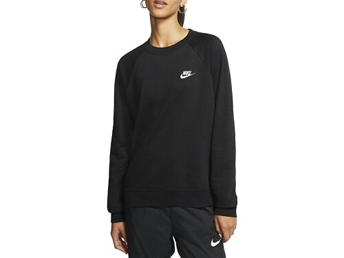 UPC 0193146845342 NIKE レディース エッセンシャル クルー フリース ブラック/ホワイトBV4111-010 スポーツ・アウトドア 画像