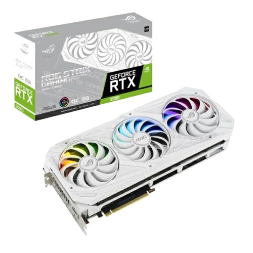 UPC 0195553321792 ASUS ROG STRIXシリーズ OC版 グラフィックボード ホワイトエディション ROG-STRIX-RTX3080-O10G-WHITE-V2 パソコン・周辺機器 画像