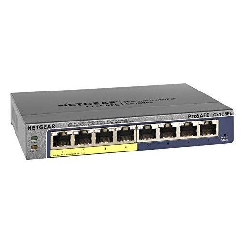 UPC 0606449103434 NETGEAR 8ポート アンマネージプラス・スイッチ GS108PE-300AJS パソコン・周辺機器 画像