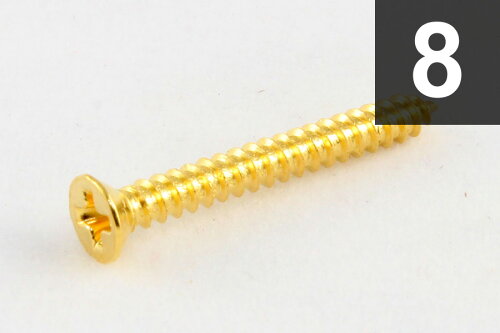 UPC 0645208009150 ALLPARTS SCREWS 7564 Pack of 8 Gold Humbucking Ring Screws エスカッション止めビス 楽器・音響機器 画像