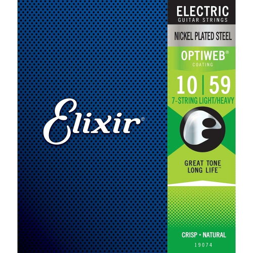 UPC 0733132190744 ELIXIR Electric Nickel Plated Steel with OPTIWEB Coating #19074 7-string Light-Heavy/10-59 楽器・音響機器 画像