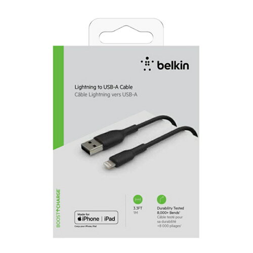 UPC 0745883788644 BELKIN USB-A to ライトニングケーブル 1m ブラック CAA001BT1MBK スマートフォン・タブレット 画像