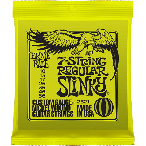 UPC 0749699126218 ERNIE BALL Nickel Wound 7-String Guitar Strings #2621 7STRING REGULAR SLINKY 楽器・音響機器 画像