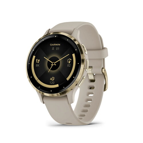 UPC 0753759329297 GARMIN VENU 3S FRENCH GRAY/CREAM GOLD スマートフォン・タブレット 画像