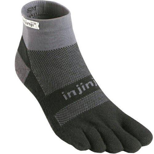 UPC 0760172012576 injinji インジンジ ラン ミッドウェイト ミニクルー M ブラック×グレー BKG 203230 スポーツ・アウトドア 画像