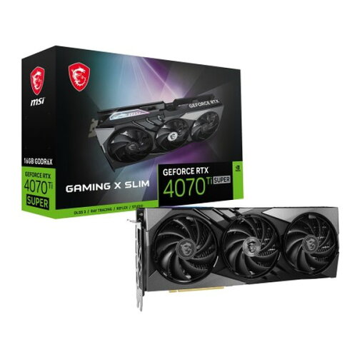 UPC 0824142347065 MSI グラフィックボード GeForce RTX 4070 Ti SUPER 16G GAMING X SLIM ブラック パソコン・周辺機器 画像