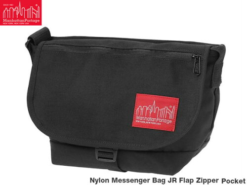 UPC 0843531080598 Manhattan Portage メンズ レディース ナイロンメッセンジャーバッグ JR フラップジッパーポケット Nylon Messenger Bag Flap Zipper Pocket ブラック MP1605JRFZP バッグ・小物・ブランド雑貨 画像