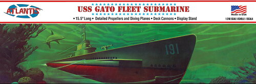 UPC 0850002740578 1/240 アメリカ海軍 ガトー級 潜水艦 プラモデル アトランティスモデル ホビー 画像