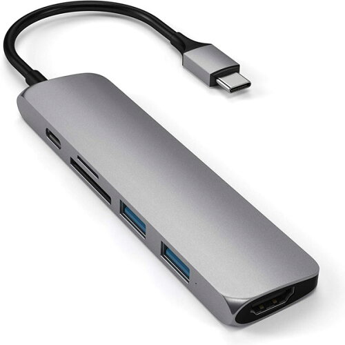 UPC 0879961007898 Satechi Slim Type-C Multi-Port Adapter V2 Space Gray # ST-SCMA2M パソコン・周辺機器 画像