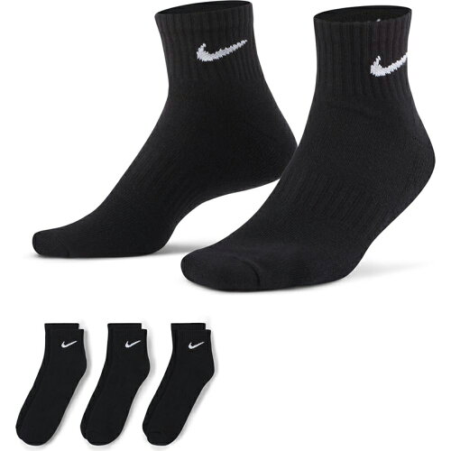 UPC 0888407234309 NIKE ナイキ エブリデイ クッションド トレーニング アンクル ソックス 3足 23-25 010 ブラック× ホワイト NJP-SX7667-010 インナー・下着・ナイトウェア 画像