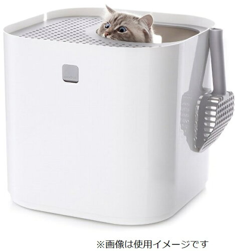 UPC 0894601002033 modkat modko Litter Box 猫トイレ 本体 オシャレ 砂 砂散らからない ホワイト カバー シート付 スコップ付 人気 ペット・ペットグッズ 画像